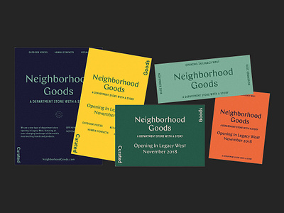 Neighborhood Goods Flyers ad branding campaign collateral design flyer identity logo mark marketing print tractorbeam type typography