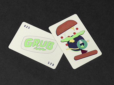Gift Card abstract branding burger futuristic identity illustration logo mark neon retro tractorbeam typography