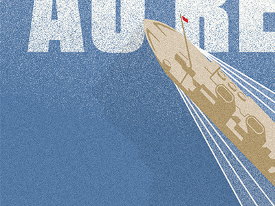 Ship Illustration blue boat illustration poster ship vintage