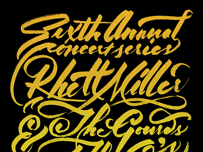 Concert Poster calligraphy concert poster design script type typography yellow