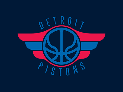 Detroit Pistons Logo Redesign - Day 9 of 31 basketball detroit pistons logo nba pistons sport logos sports