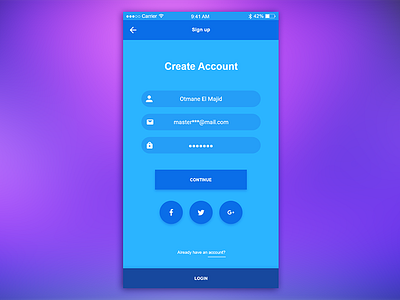 Sign Up -- Daily UI #001 dailyui login signup ui xd