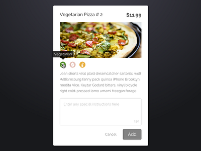 Cards Layout app design food layout modal order ordering restaurant selector webapp