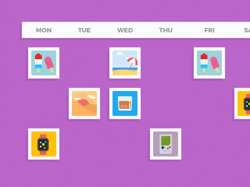 Illustration - Marketing Campaing photo post calendar ad marketing illustration flat