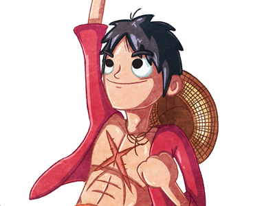 Monkey D. Luffy anime color doodle drawing illustration luffy one piece sketch