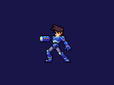 Megaman Volnutt blue fan art illustration megaman pixel pixel art