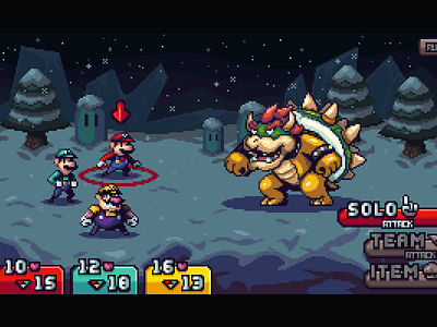 Mario RPG Mockup design development game gaming illustration mario pixel pixel art