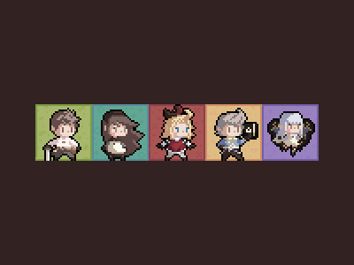 The Bravely Default Crew gaming illustration pixel pixel art