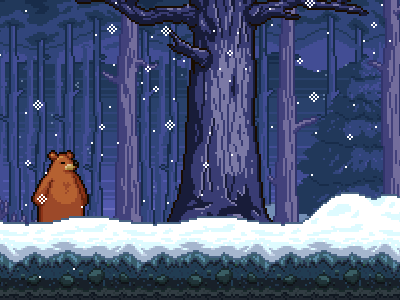 The Wintery Woods game design gaming graphics illustration indie pixel art