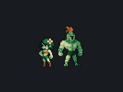 Lea + Leo (Curses 'n Chaos) curses n chaos gaming illustration pixel pixel art