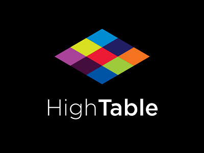 High table logo brand branding colorful logo logos mark system type