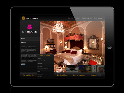 St. Regis App app design interface mobile screen ui ux web