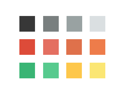 Swatches branding colors gray guidelines identity orange red swatches yellow