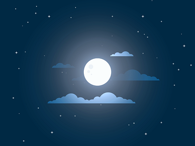 Night Illustration illustration landscape moon night stars