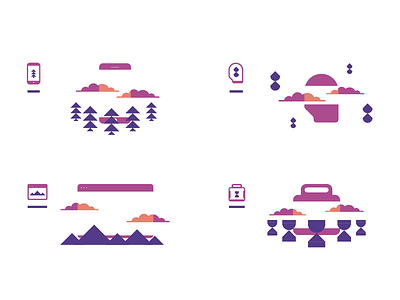 Icons and Illustrations clouds icons illustration mountains nature