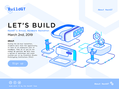 BuildGT buildgt hackgt illustration isometric web design