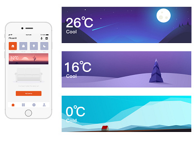 Smart Home APP Scene page app design illustration ui