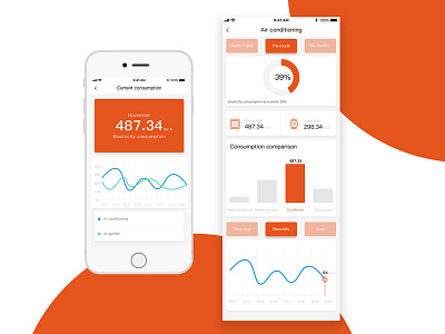 Smart Home data page app design illustration ui