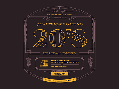 Holiday Party Invite Front art deco jeames lettering