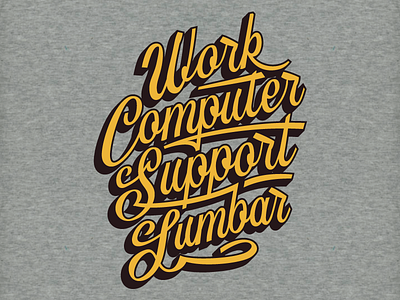 Work Computer Support Lumbar lettering