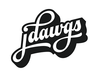 Jdawgs hot dog lettering logotype script