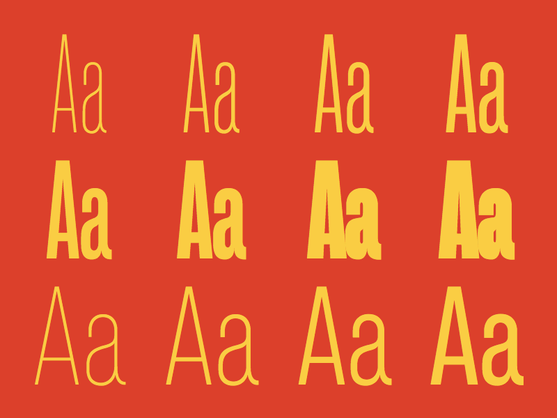 Cardinal Grotesque weights drawbot typeface