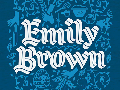 Emily Brown calligraphy inline lettering t shirt