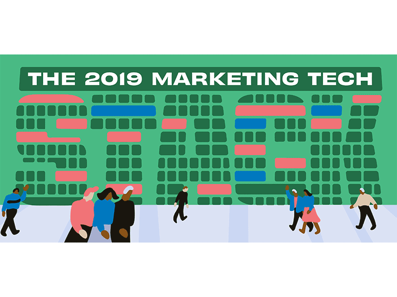 The 2019 Marketing Tech Stack illustration lettering