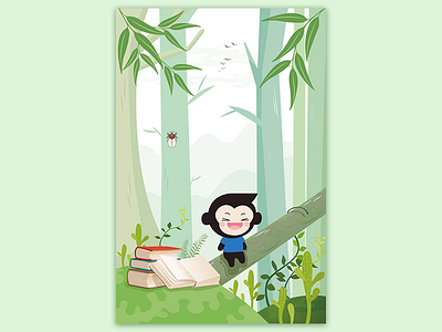 I'm in the forest illustration