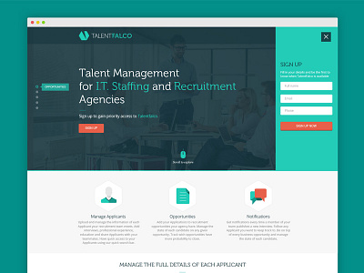 TalentFalco design frontend homepage landingpage singlepage ui ux web website