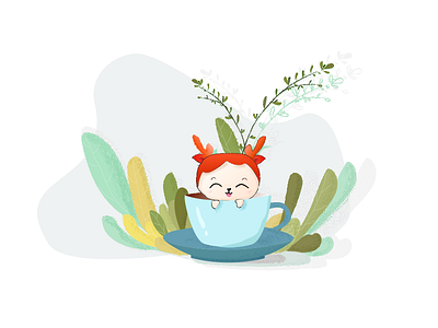 Little life in the cup illustration