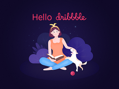 Hello Dribbble ball dribbble illustrations