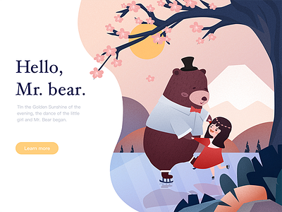 Hello Mr. Bear bear design girl illustration love tree ui web