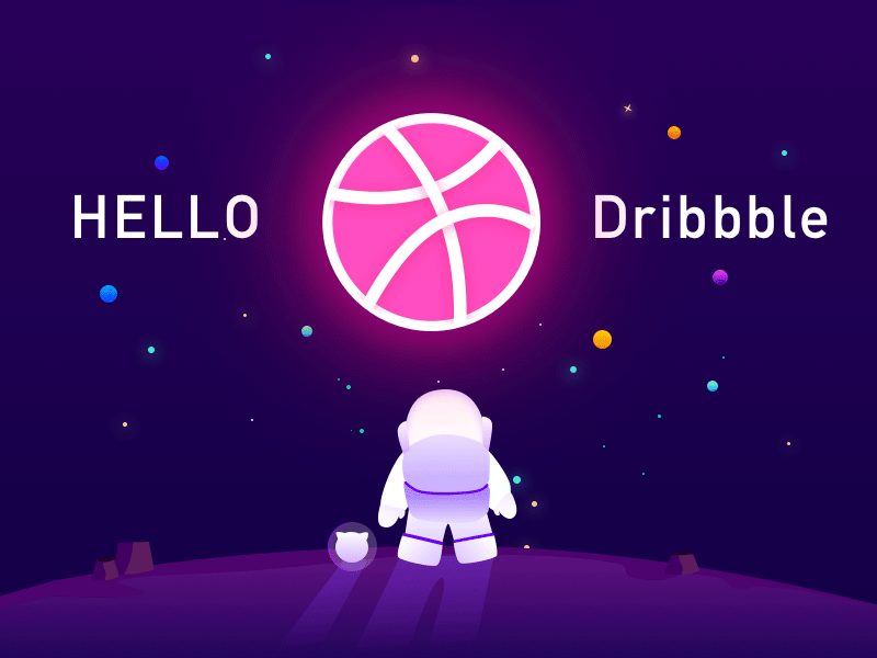 hello dribbble dribbble，illustrations，ball