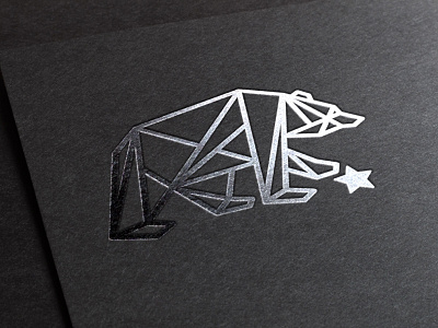 Ursa Major bear constellation design geometric illustration lines logo star