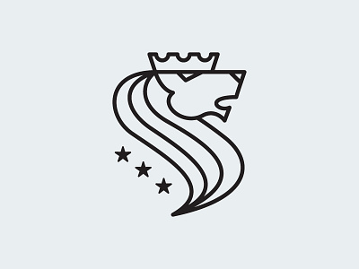 Leo the lion black and white constellation crown design illustration leo lion logo star