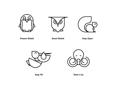 Animal – Icons animals bird black and white branding design icon octopus owl squirrel vector