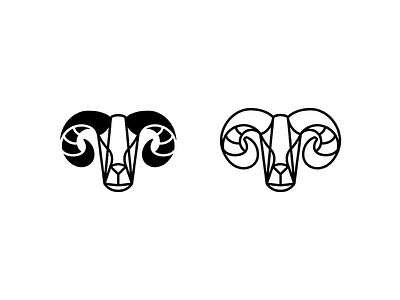Ram 002 animal geometric line logo mascot ram simplicity