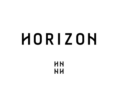 Horizon black and white hidden logo simple wordmark