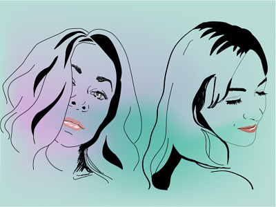 Portraits & Color Blurs adobe illustrator bachelorette illustration portrait
