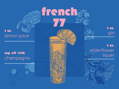 Drink Infographic — French 77 adobe illustrator adobe photoshop cocktail illustration infographic