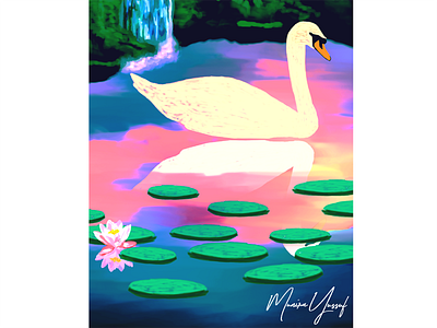 Swan Painting animal painting vector