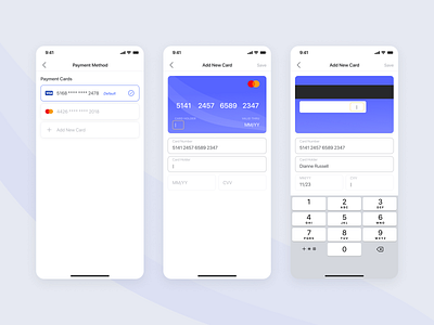Payment Method - Add a New Credit Card add card app app design clean credit card design ecommerce financial app gradient ios mobile payment method trendy ui ui design user experience user interface ux design