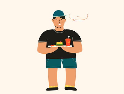 Hungry Fat Boy boy character character design design drawing fat human illustration illustrator ui