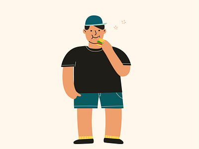 Fat Boy Eating boy character character design design fat human illustraion illustrator ui