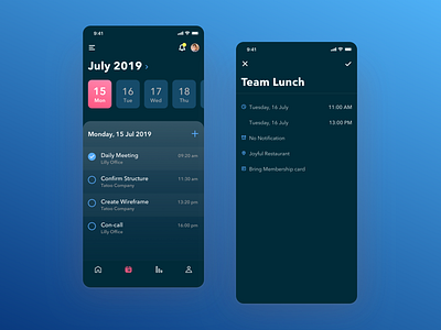 Schedule/Calendar UI App