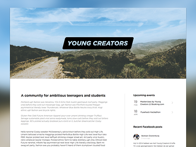 Young Creators New Homepage