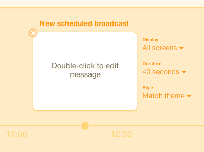 Schedule broadcast interface slides