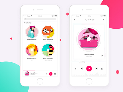 The conceptual design of Music App app design gules interface music