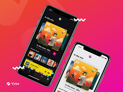 Vybe Music app app design color design figma logo music music app music player typography ui user experience user interface ux